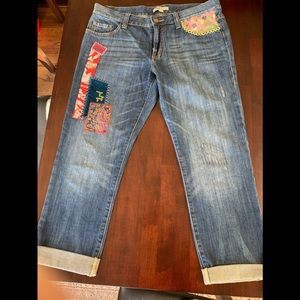 CAbi Embroidered Boyfriend Jeans